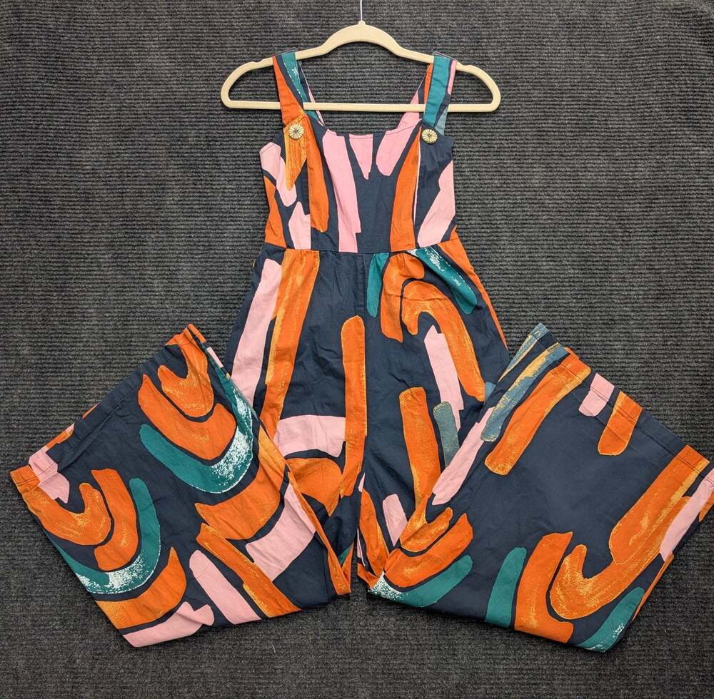 Bel Kazan Arches Jumpsuit sz small Wide Leg artsy whimsical bohemian indie boho